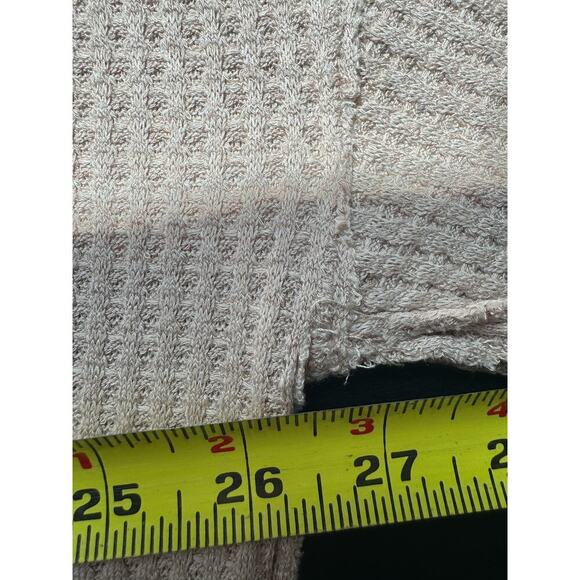 Free People North Shore Thermal Waffle Knit Long Sleeve In Beige Size Medium - Picture 10 of 10